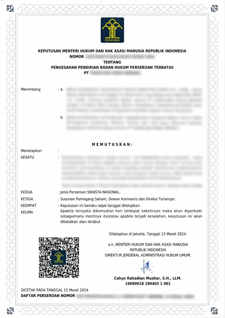 Jasa Pendirian PT