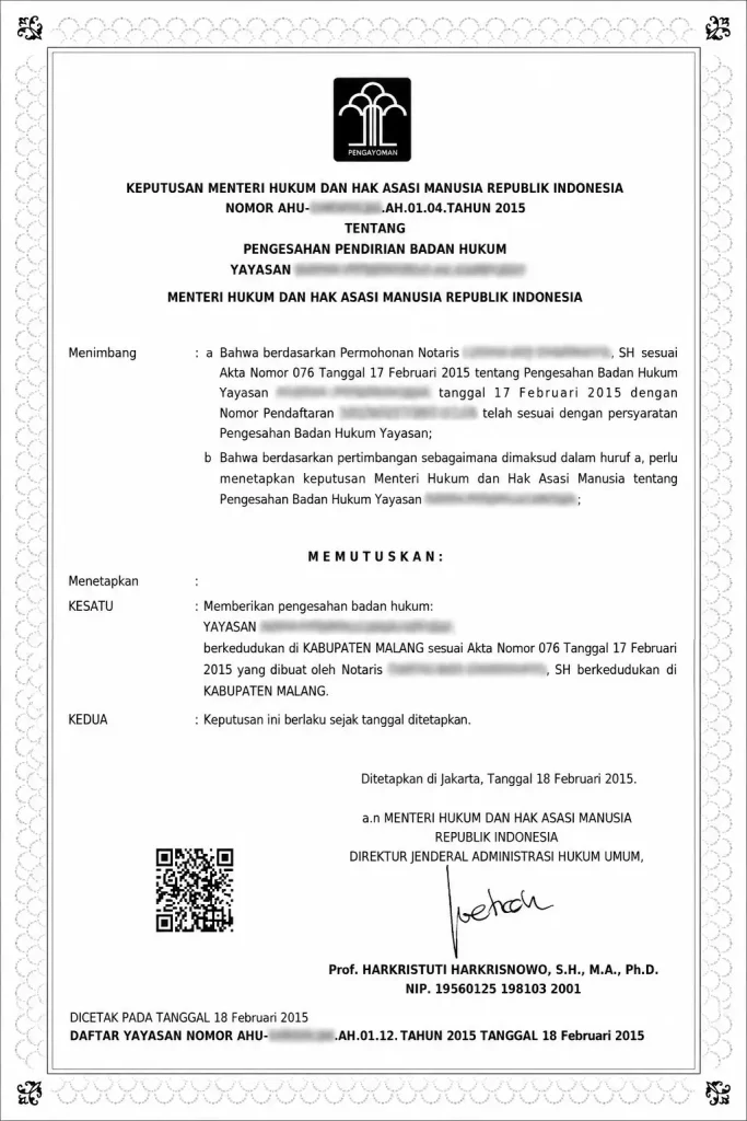 Jasa Pendirian Yayasan
