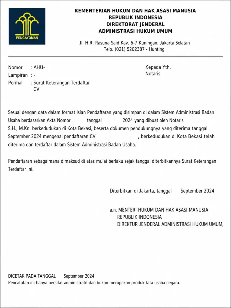 Jasa pendirian cv